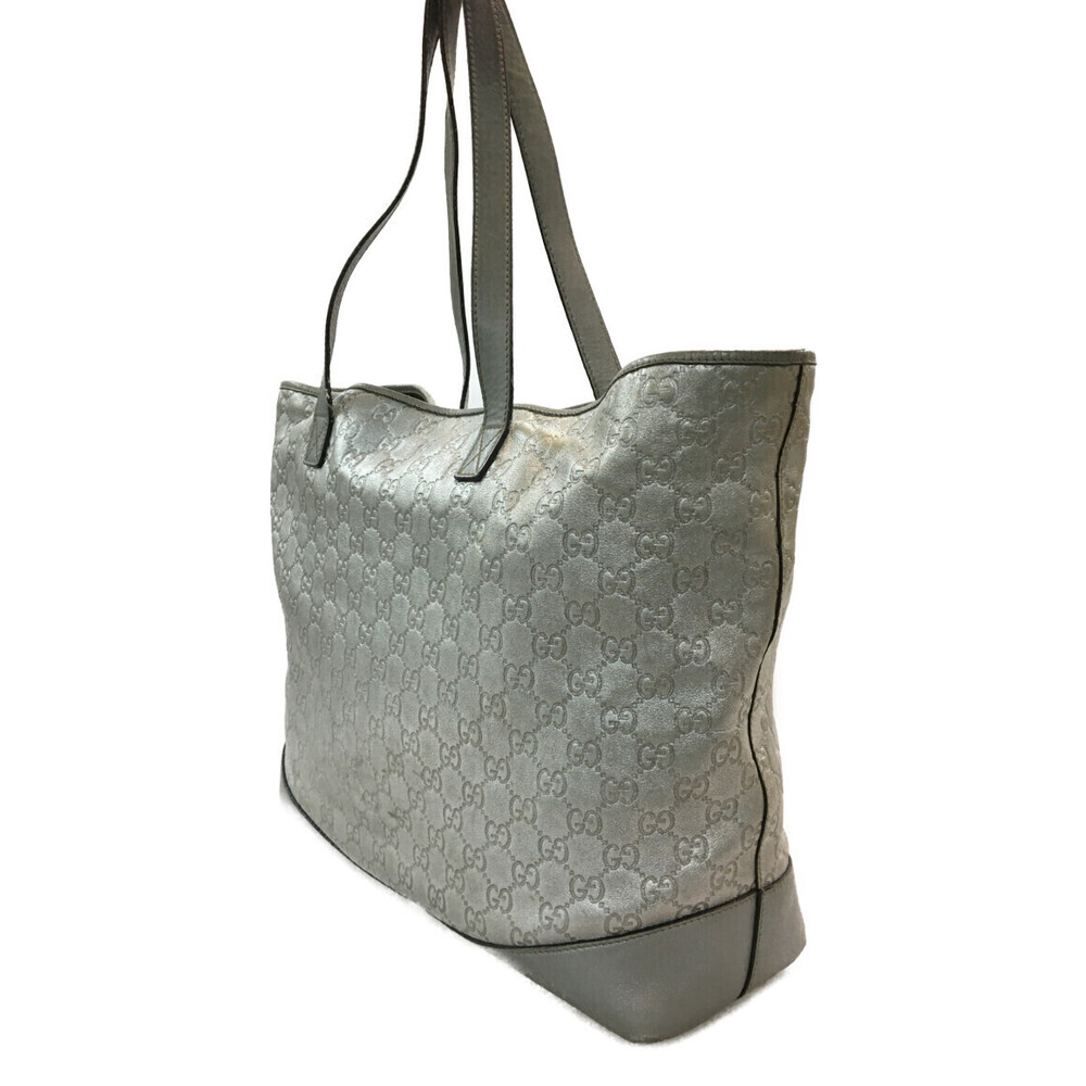 Gucci Silver Bag Leather Tote Metallic ssima
